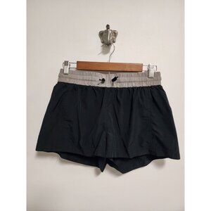 Activewear black gray lined running shorts XS